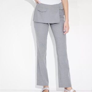 Wild Fable Women's Mid Rise Flare Skirt Trousers Light Gray Size Large